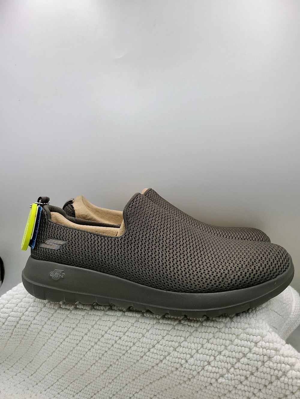Skechers Men's Slip-On Mesh Loafers in Dark Brown with Tan Lining